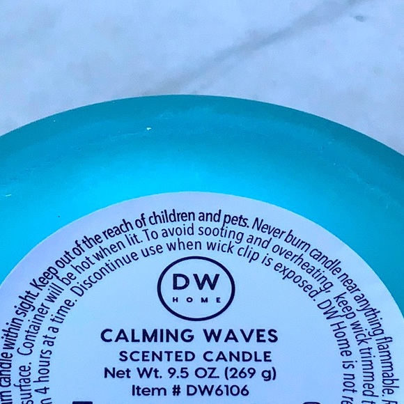 DW Home Accents Dw Home Candle Calming Waves Wick Scented New 95 Oz